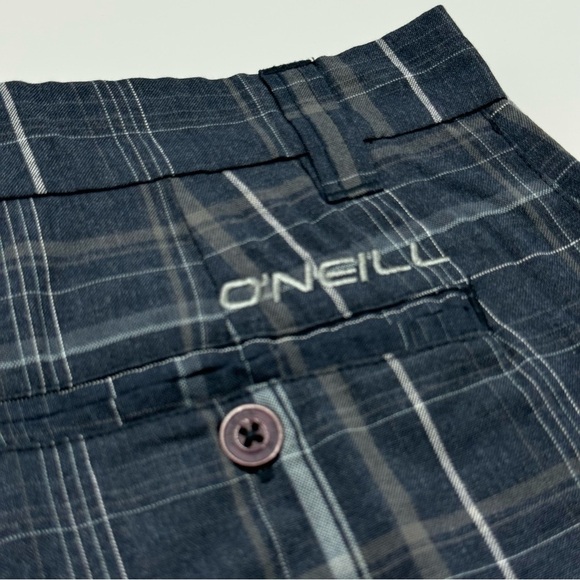 O’Neill Men’s Triumph Blue Heather Plaid Shorts 30 Teen Boy’s - Picture 9 of 13
